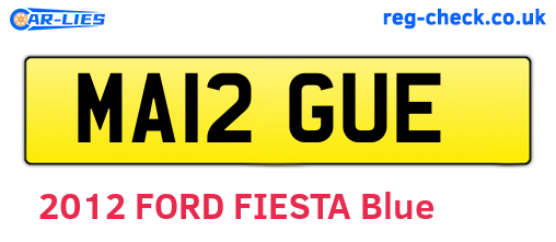 MA12GUE are the vehicle registration plates.