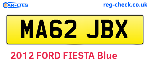 MA62JBX are the vehicle registration plates.