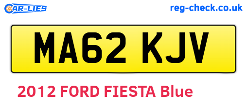 MA62KJV are the vehicle registration plates.