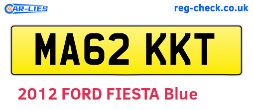 MA62KKT are the vehicle registration plates.