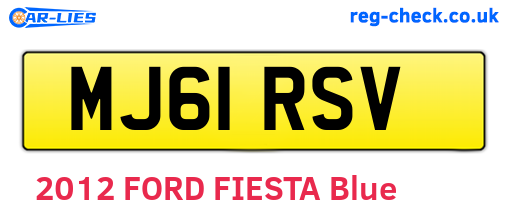MJ61RSV are the vehicle registration plates.