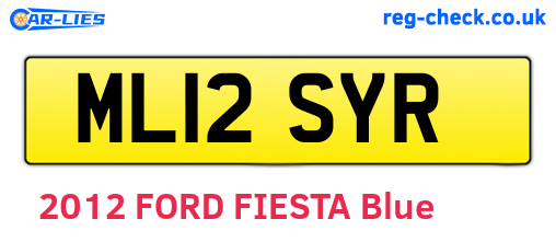 ML12SYR are the vehicle registration plates.