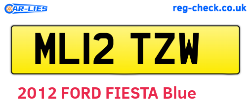 ML12TZW are the vehicle registration plates.