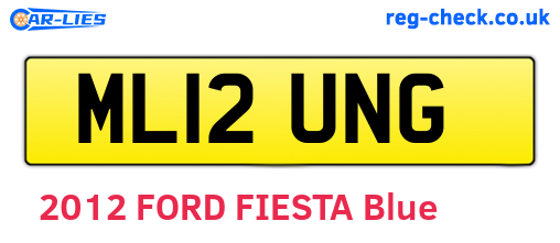 ML12UNG are the vehicle registration plates.