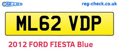 ML62VDP are the vehicle registration plates.