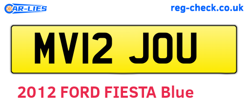 MV12JOU are the vehicle registration plates.