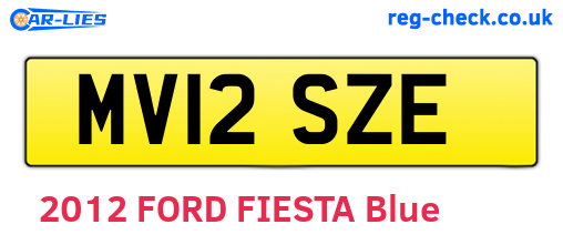 MV12SZE are the vehicle registration plates.