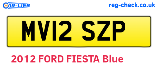 MV12SZP are the vehicle registration plates.