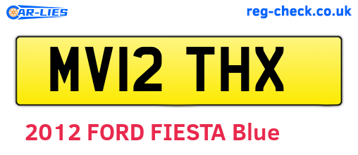 MV12THX are the vehicle registration plates.
