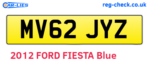 MV62JYZ are the vehicle registration plates.