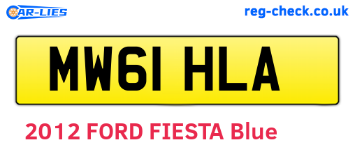 MW61HLA are the vehicle registration plates.
