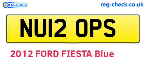 NU12OPS are the vehicle registration plates.