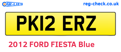 PK12ERZ are the vehicle registration plates.