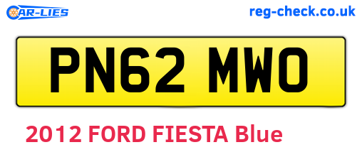 PN62MWO are the vehicle registration plates.