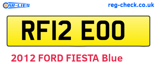 RF12EOO are the vehicle registration plates.