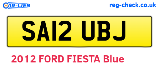 SA12UBJ are the vehicle registration plates.