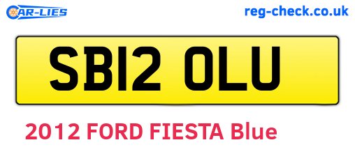 SB12OLU are the vehicle registration plates.