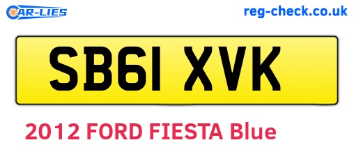 SB61XVK are the vehicle registration plates.