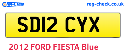 SD12CYX are the vehicle registration plates.