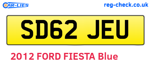 SD62JEU are the vehicle registration plates.
