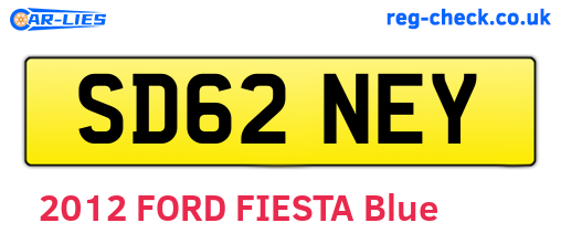 SD62NEY are the vehicle registration plates.