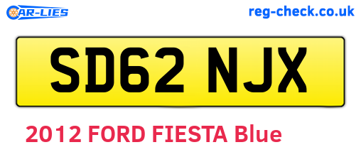 SD62NJX are the vehicle registration plates.