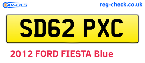 SD62PXC are the vehicle registration plates.