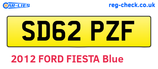SD62PZF are the vehicle registration plates.