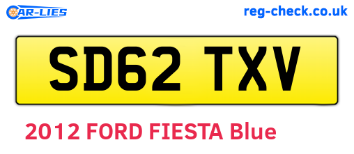 SD62TXV are the vehicle registration plates.