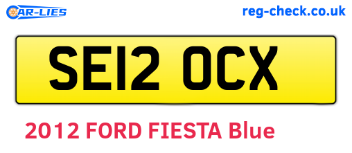 SE12OCX are the vehicle registration plates.