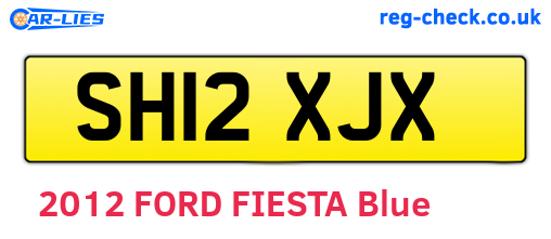 SH12XJX are the vehicle registration plates.