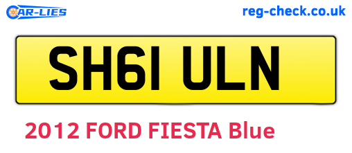 SH61ULN are the vehicle registration plates.