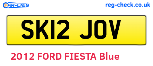 SK12JOV are the vehicle registration plates.
