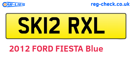 SK12RXL are the vehicle registration plates.