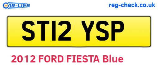 ST12YSP are the vehicle registration plates.