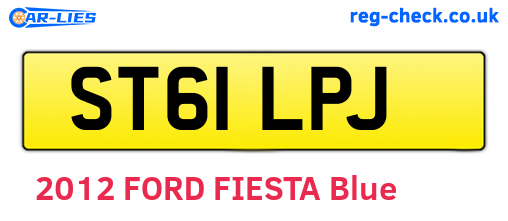 ST61LPJ are the vehicle registration plates.