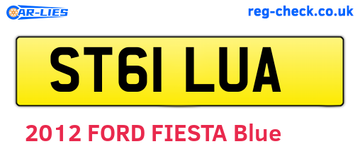 ST61LUA are the vehicle registration plates.