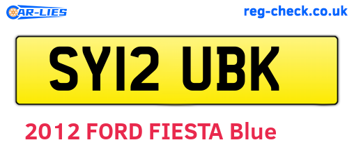 SY12UBK are the vehicle registration plates.