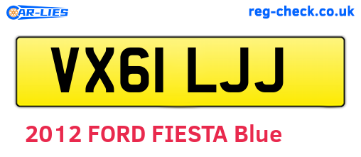VX61LJJ are the vehicle registration plates.