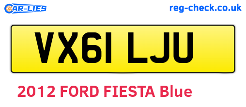 VX61LJU are the vehicle registration plates.