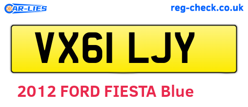 VX61LJY are the vehicle registration plates.