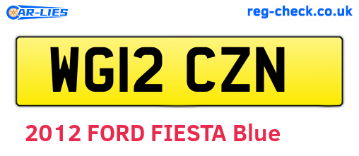 WG12CZN are the vehicle registration plates.