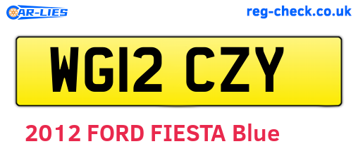 WG12CZY are the vehicle registration plates.