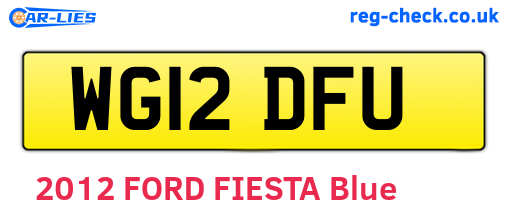 WG12DFU are the vehicle registration plates.