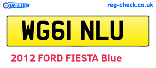 WG61NLU are the vehicle registration plates.