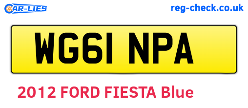 WG61NPA are the vehicle registration plates.