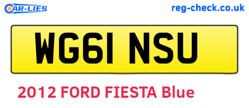 WG61NSU are the vehicle registration plates.