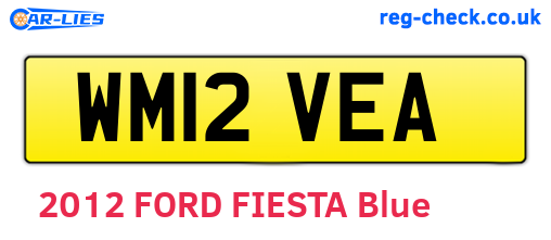WM12VEA are the vehicle registration plates.
