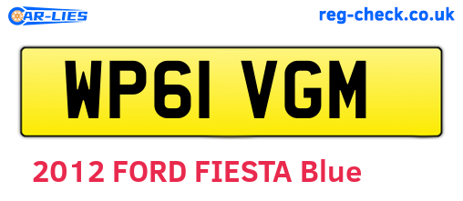 WP61VGM are the vehicle registration plates.
