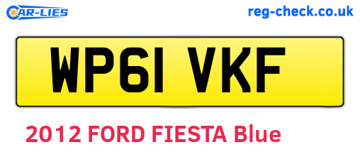 WP61VKF are the vehicle registration plates.